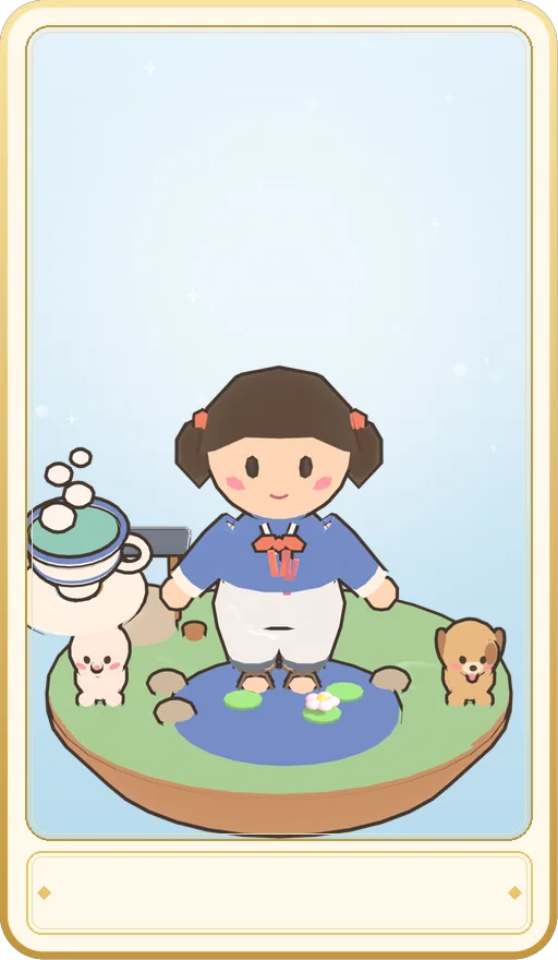 찻잔 동자 카드 그림